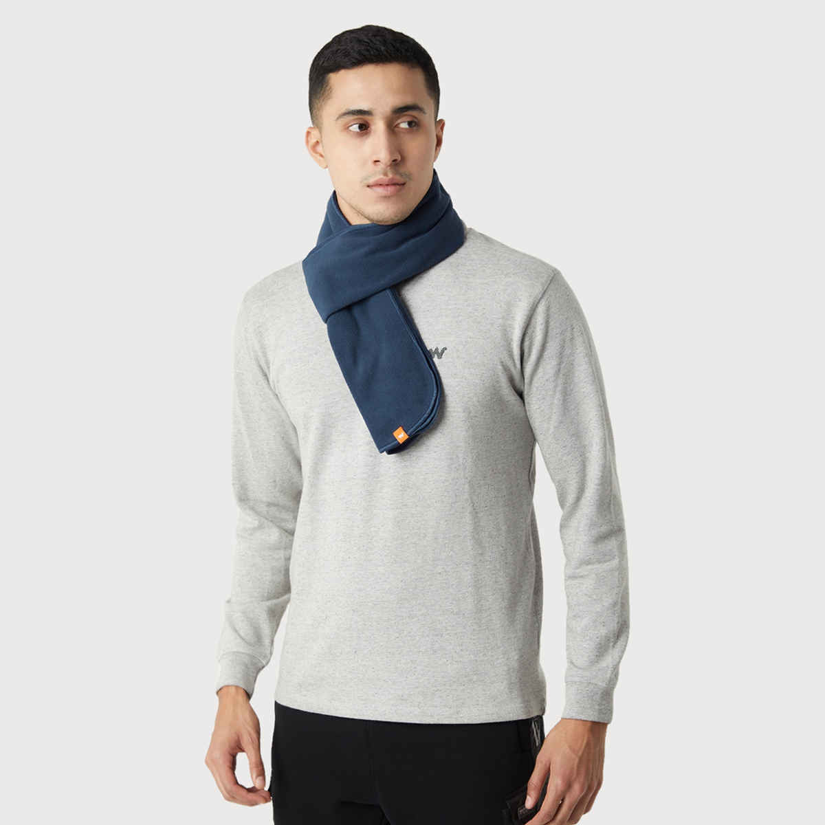 Wildcraft Unisex Solid Fleece Muffler | Navy - Free Size