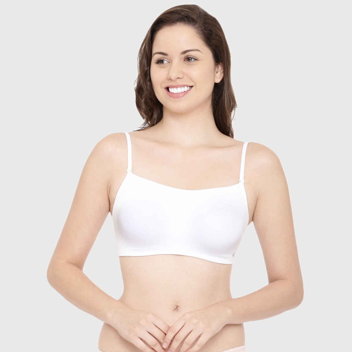 Enamor Women's A022 Full Coverage Comfort Cami Cotton Bra | Non Padded | Wirefree | White - S