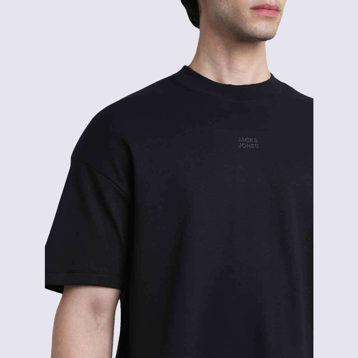 Jack & Jones Men's Cotton Oversized fit T-shirt | Jet Black - S