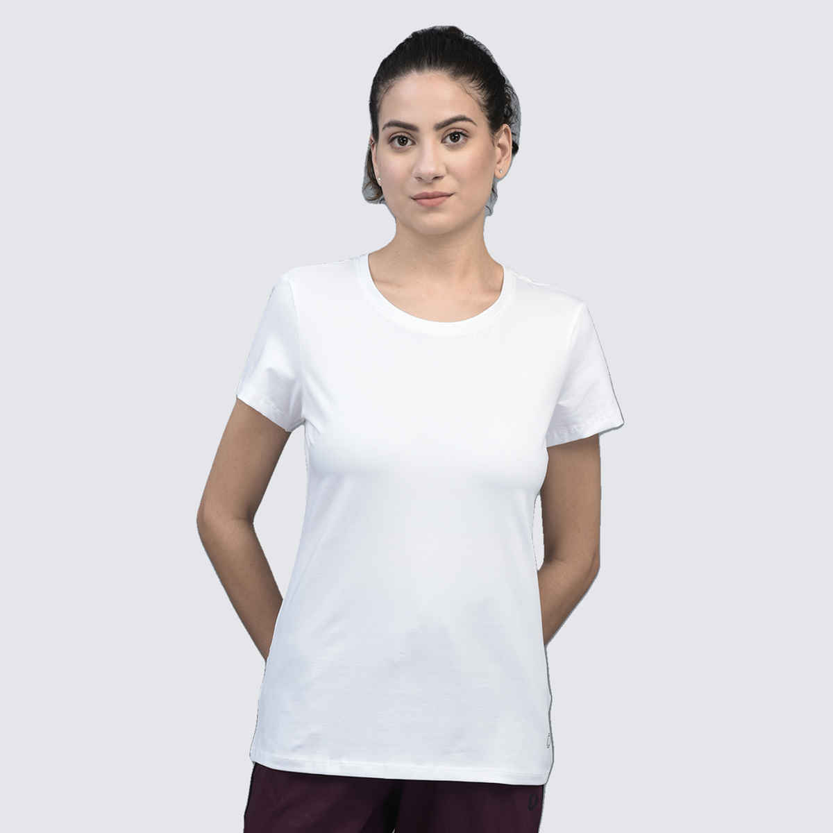 Dollar Women Round Neck T-shirt - White | Stretchable Cotton | M