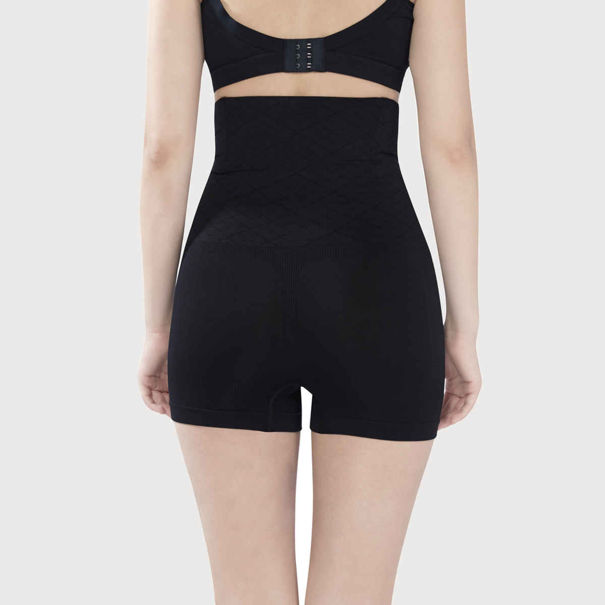 Plumbury Women s Seamless High Waist Tummy Tucker Shapewear | Black - M