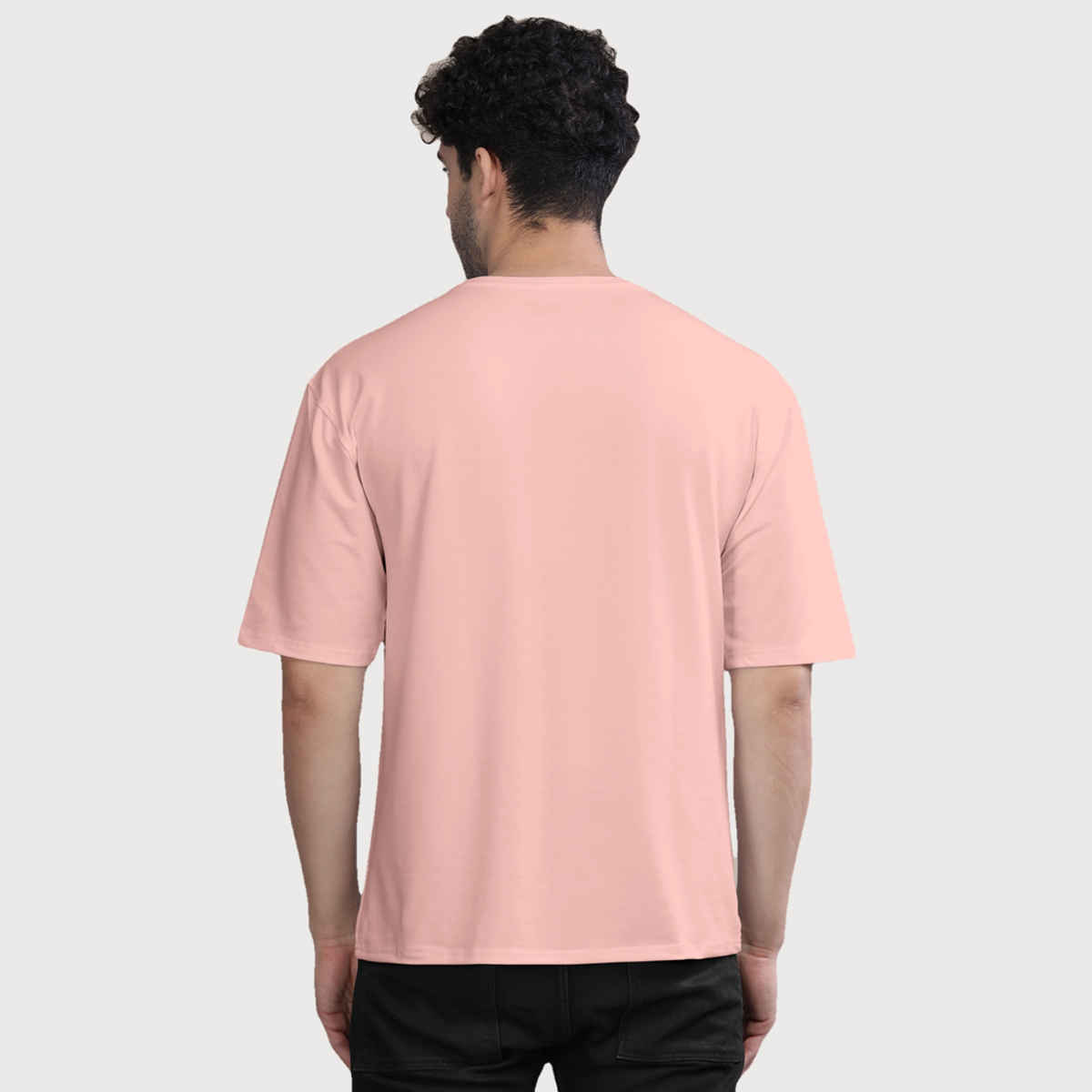 Bullmer Men's Oversized T-shirt Front Printed | Peach | M