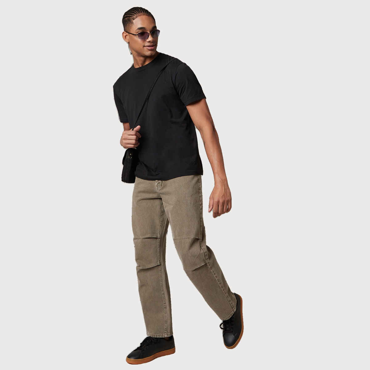 Hubberholme Men's Loose Relaxed Fit Light Parachute Detail Fade Jeans | Green - 34