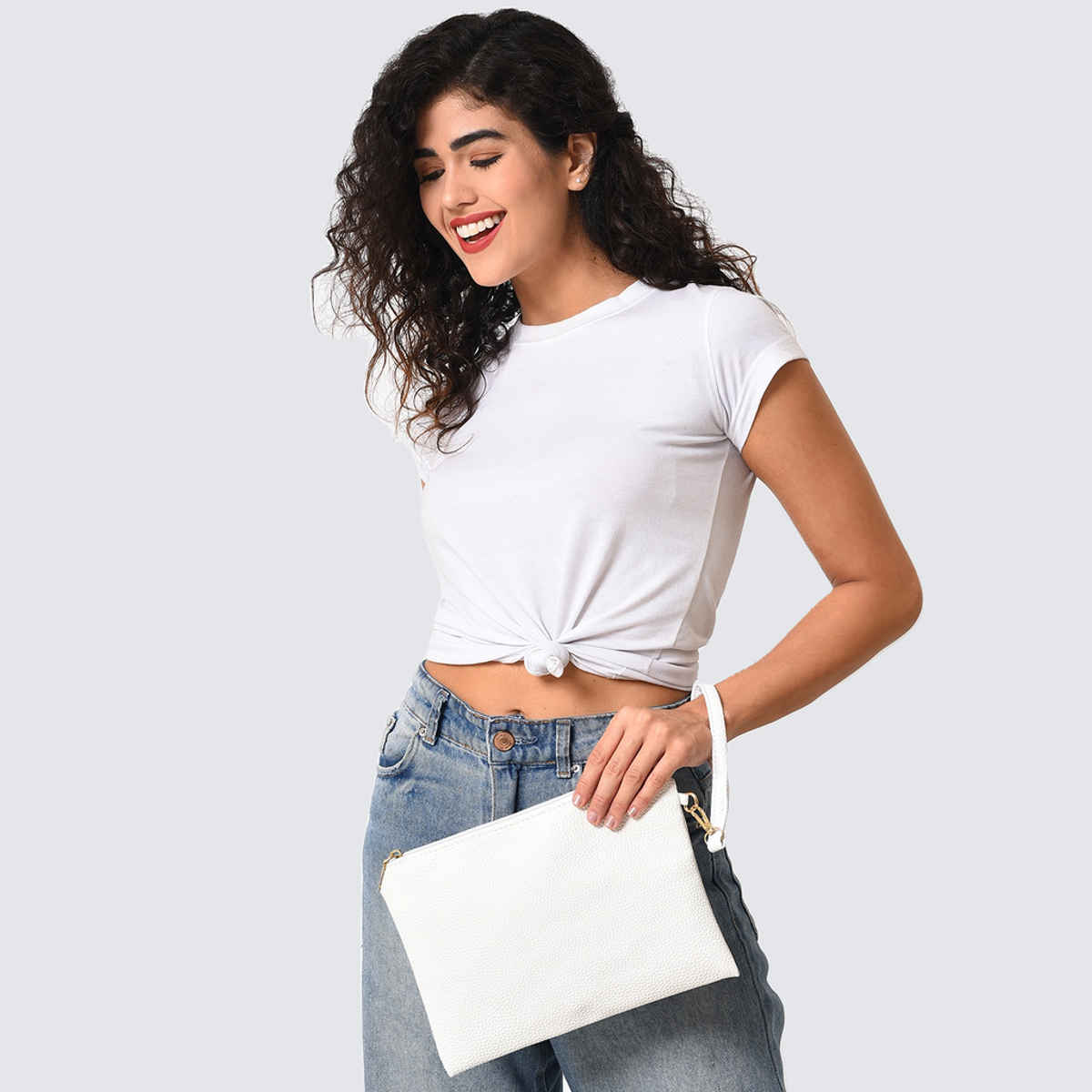 Haute Sauce Women's Solid PU Purse | White