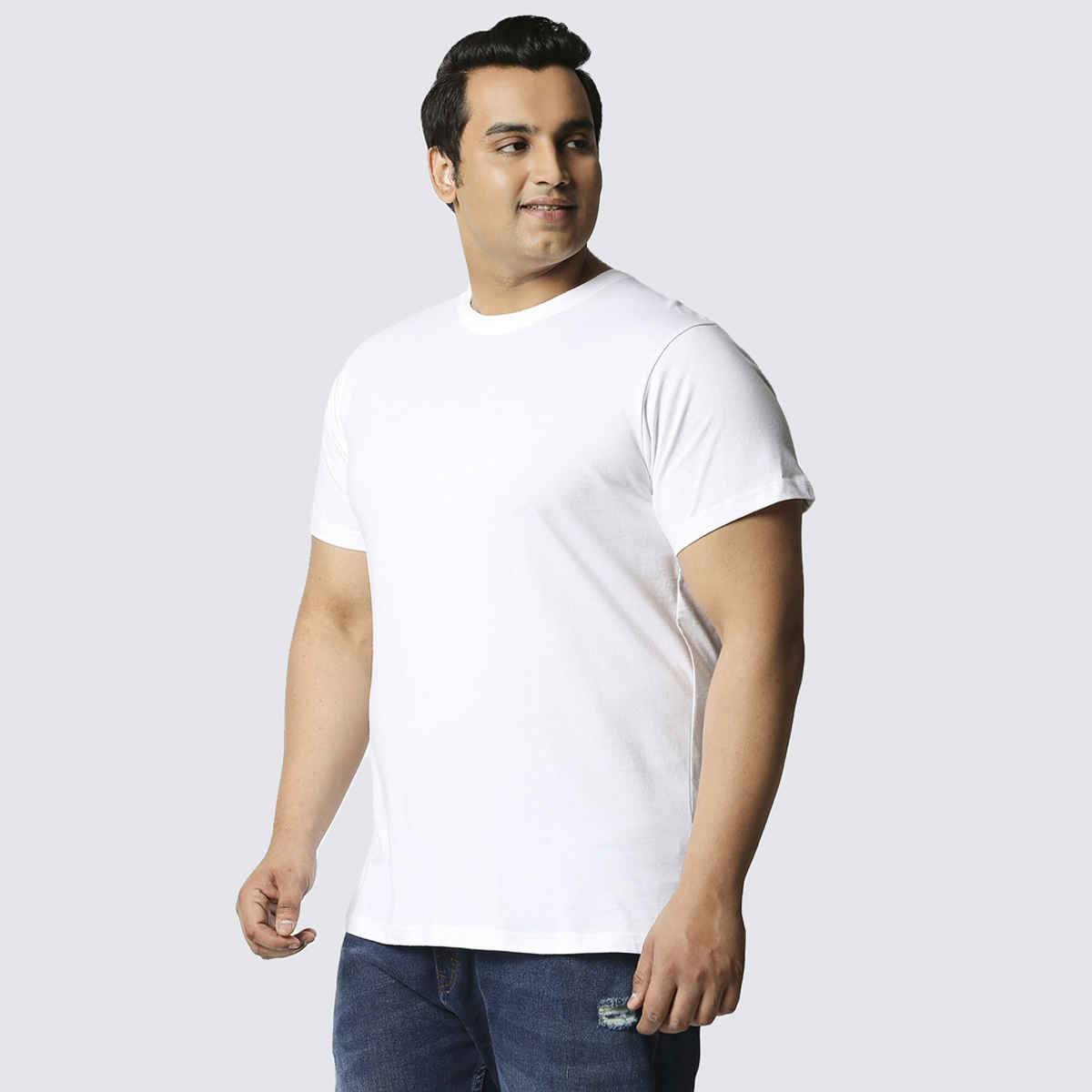 Bewakoof Half Sleeve Plus Size T-shirt | White - 3XL