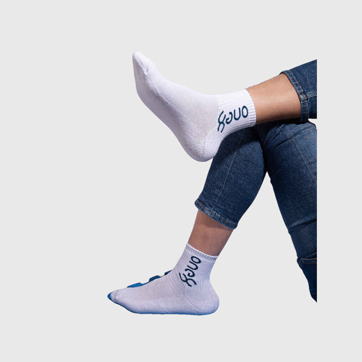 One8 Men's Cotton Ankle Length Socks | White - Free Size