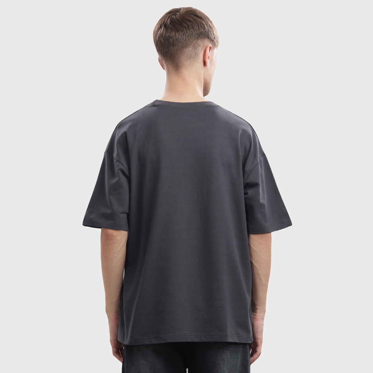 OUTLAWS Men's 100% Cotton Oversized T-Shirt | Half Sleeves | Round Neck | Black - 2XL
