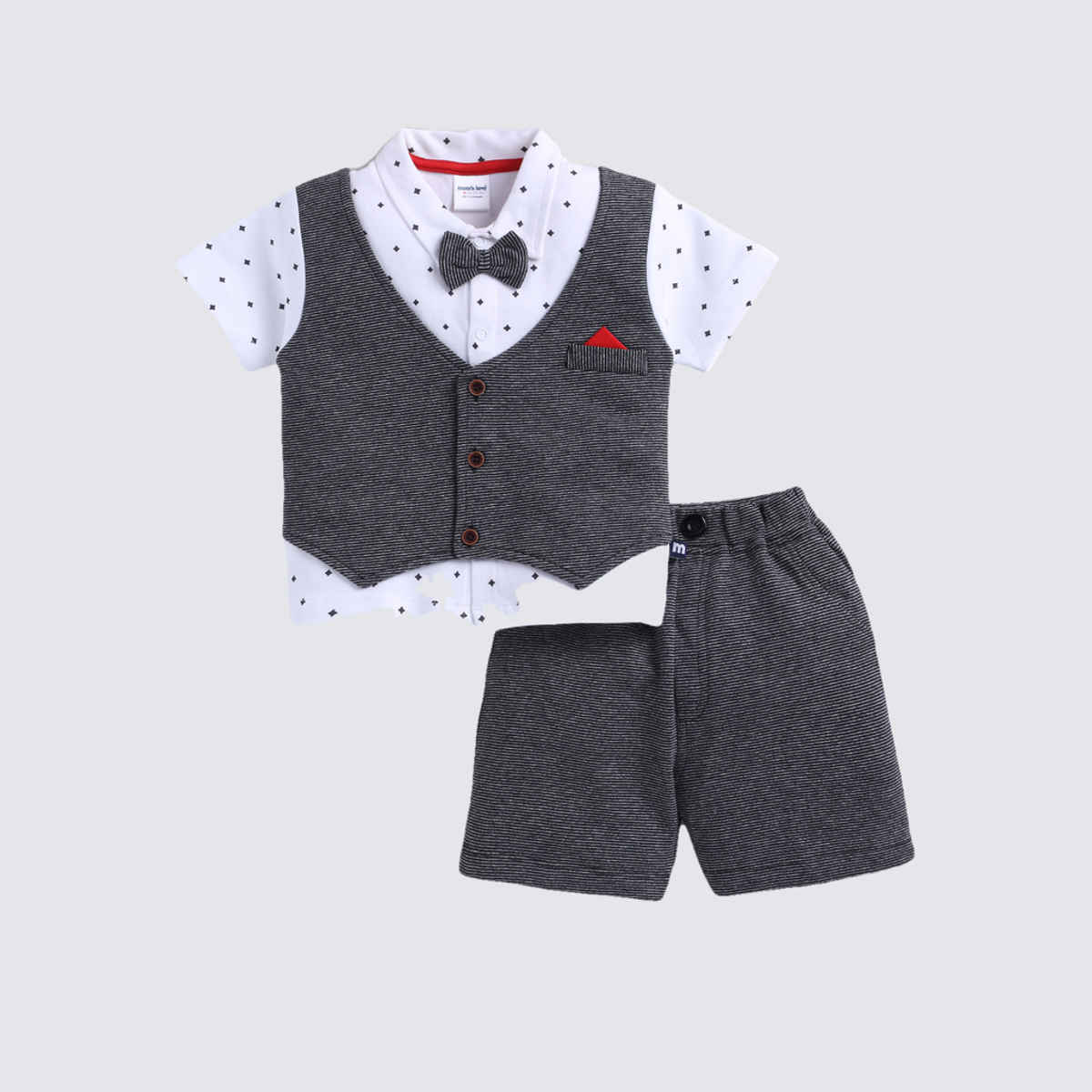 Mom's Love Boys' Printed Cotton Clothing Sets | Black | 12 - 18 months