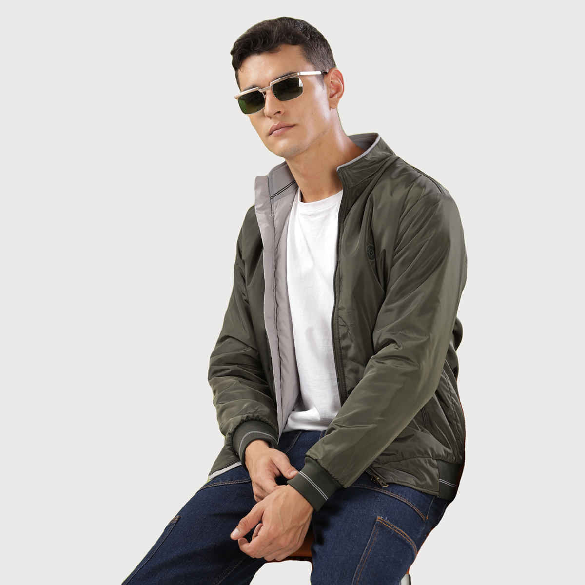 Dollar Jacket For Men - Casual Zipper Bomber For Winter | Mamwj 901 | Olive Green | M