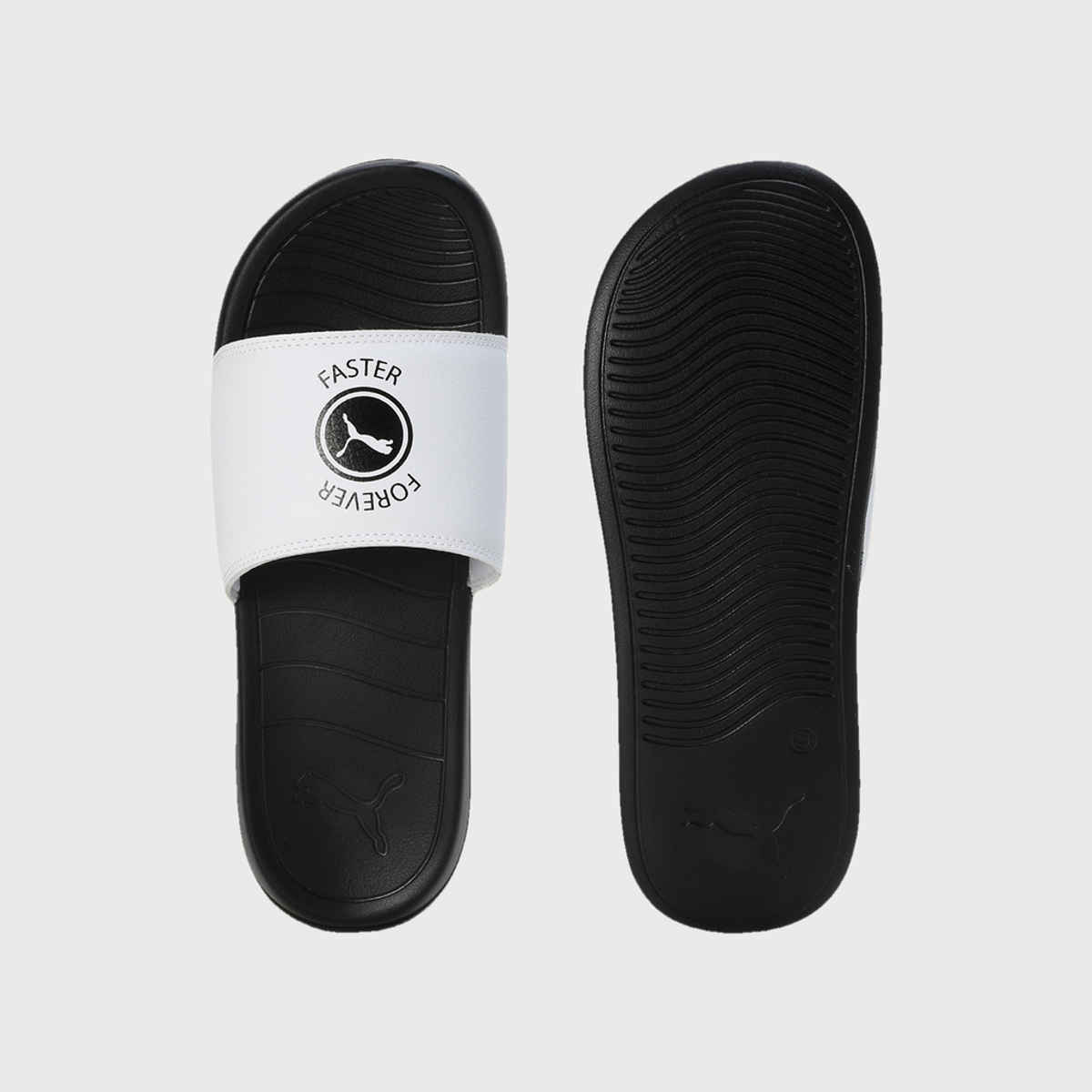 Puma Men's Xerxes Slides | Black and White - UK 7