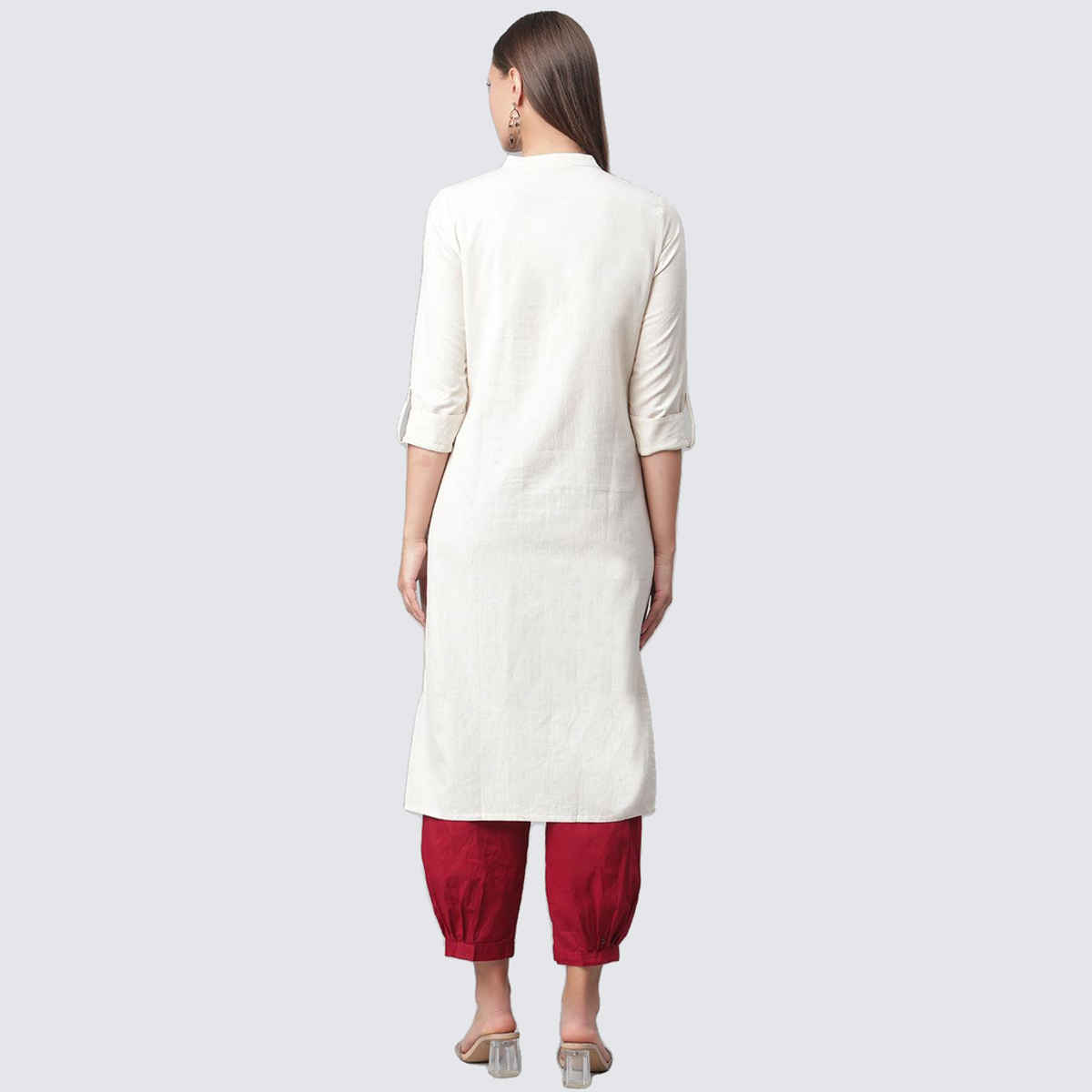 Divena Women s Solid Beige Cotton Kurta | DK0566 | L