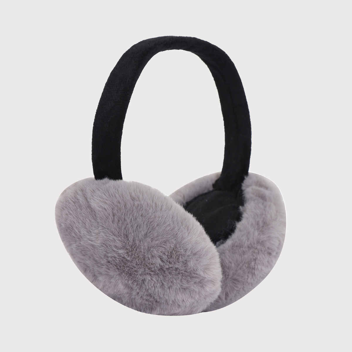 Fabseasons Unisex Solid Faux Fur Winter Earmuffs | Grey - Free Size