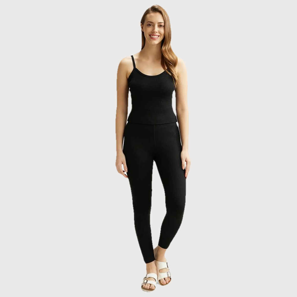 Jockey 2520 Women's Super Combed Cotton Rich Thermal Leggings | Black-S