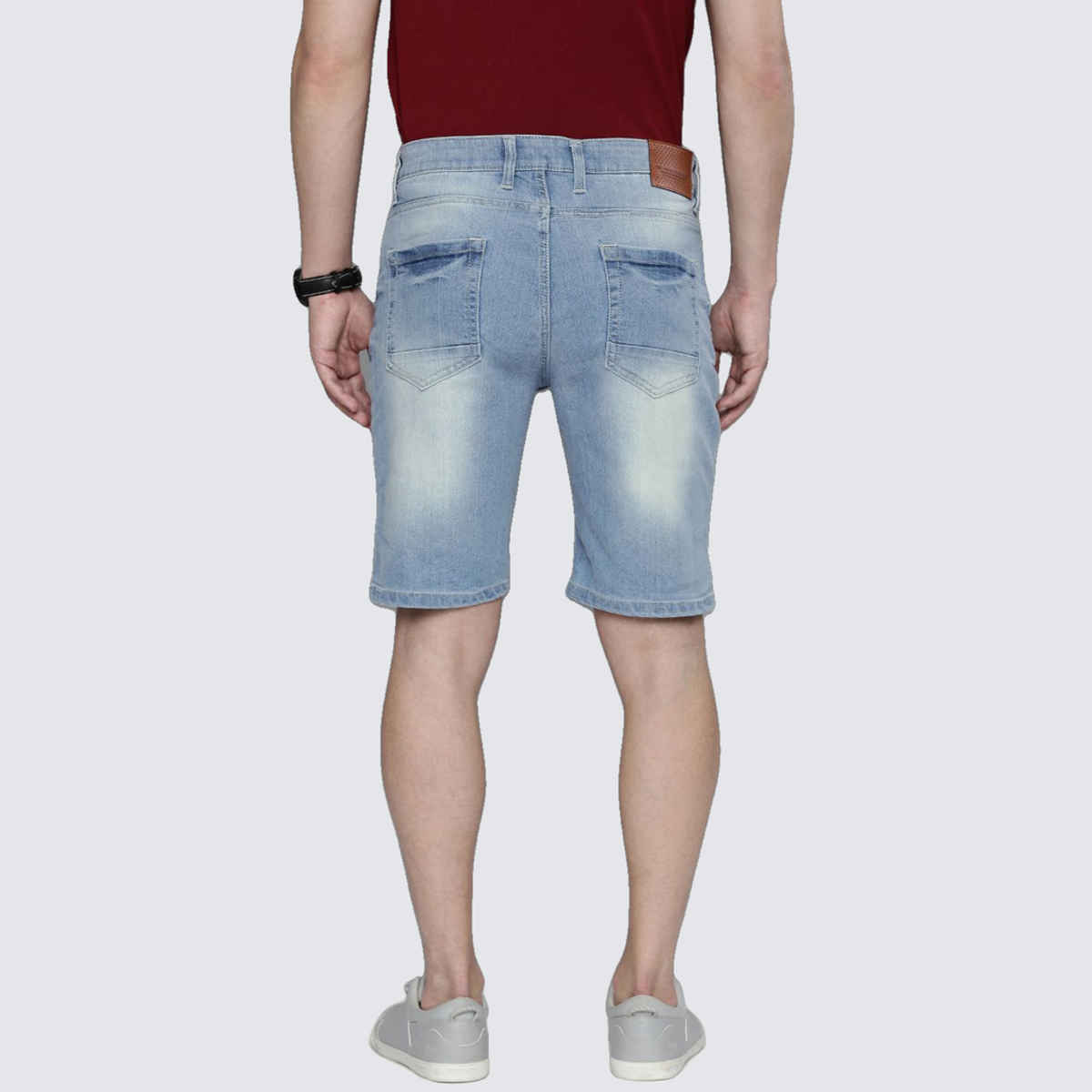 The Indian Garage Co Men | Slim Fit Solid Casual Denim | Ss Blue | 34