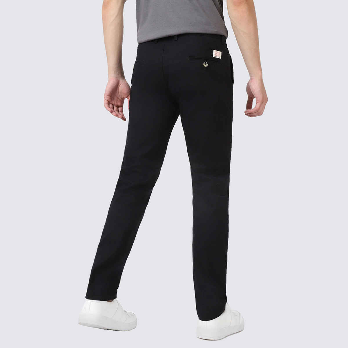 Urbano Fashion Men's Chinos Trousers Cotton Slim Fit Casual Stretch | Black | 36