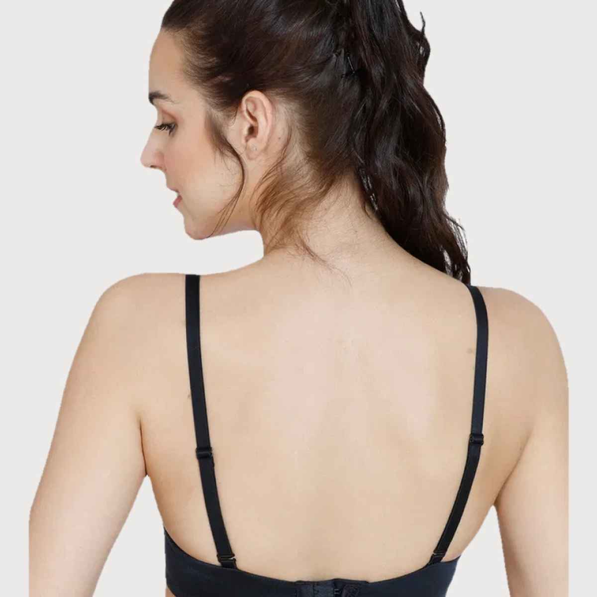 Zivame Women's At Work Padded Non Wired 3/4Th Coverage T-Shirt Bra | Black - 38C