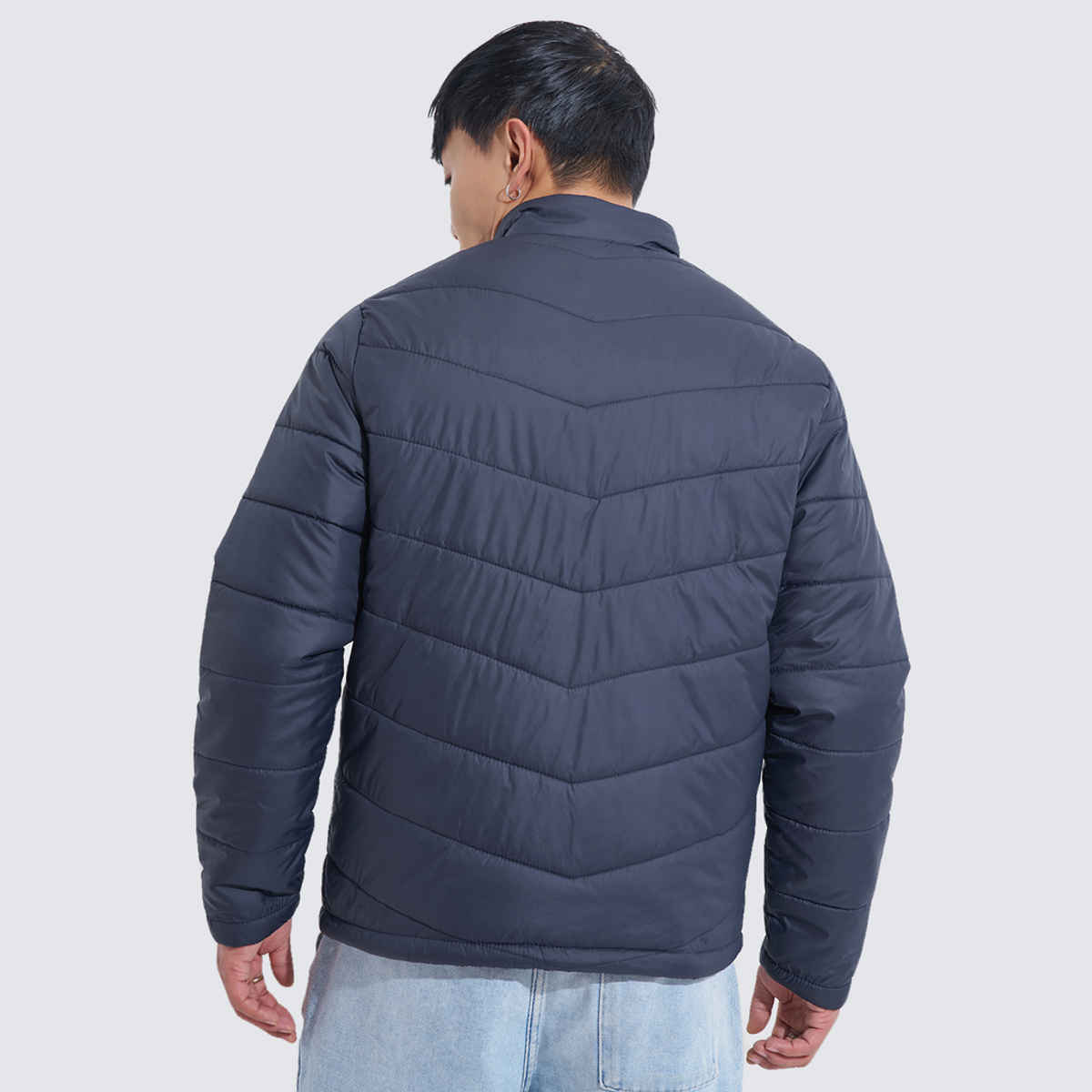 Highlander Men's Stand Collar Padded Jacket | Navy - XL