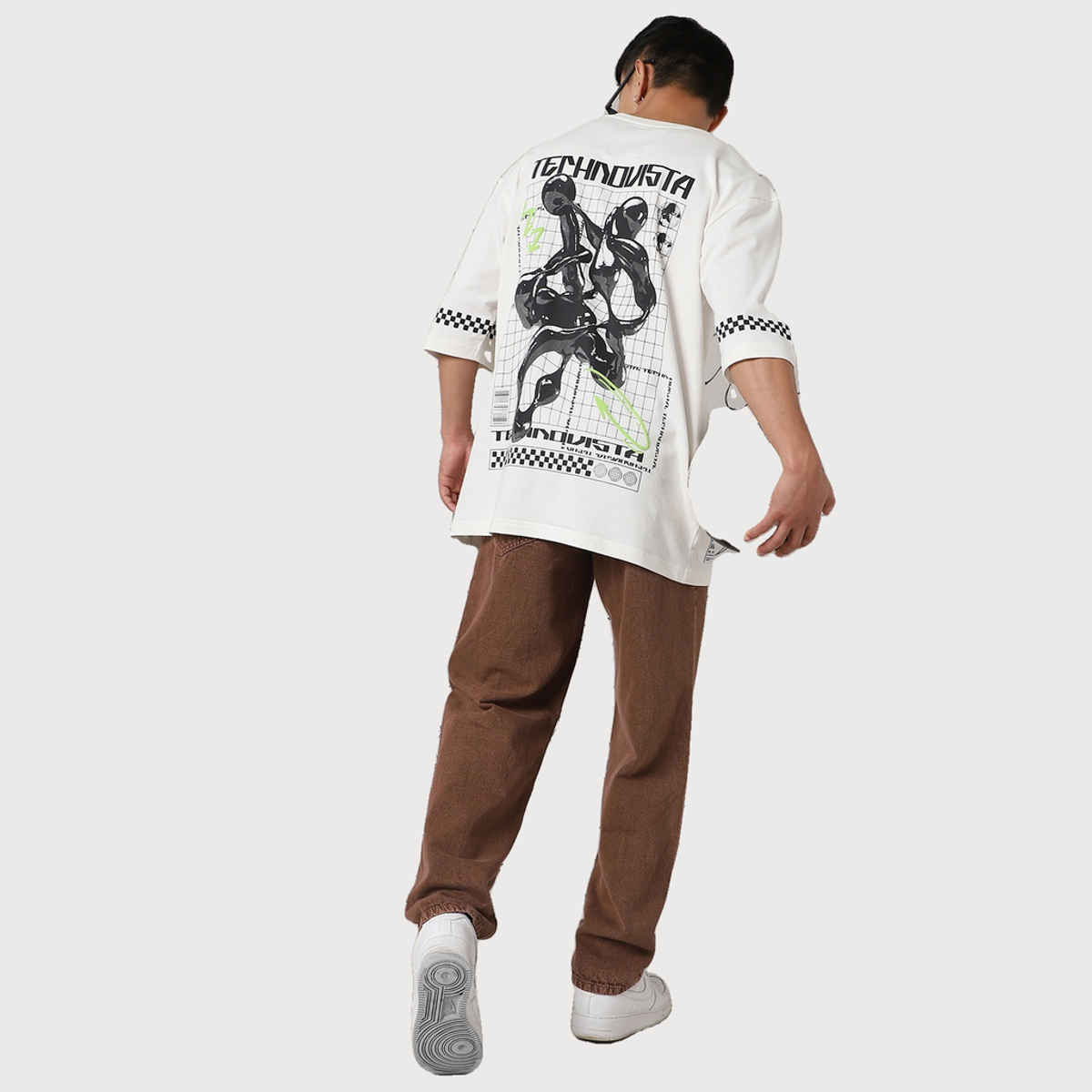 Hubberholme Men's Phygital Graphic Sleeveless Vest Relaxed Fit T-shirt | White - M