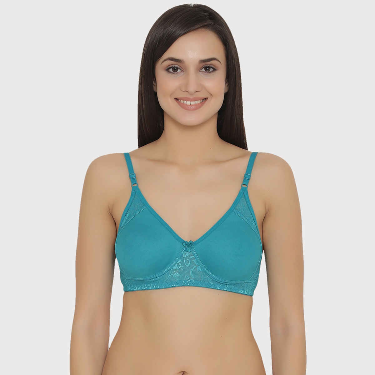 Clovia Women Non-Padded Non-Wired Full Coverage T-Shirt Bra - Dark Pink, Bright Blue | 36C