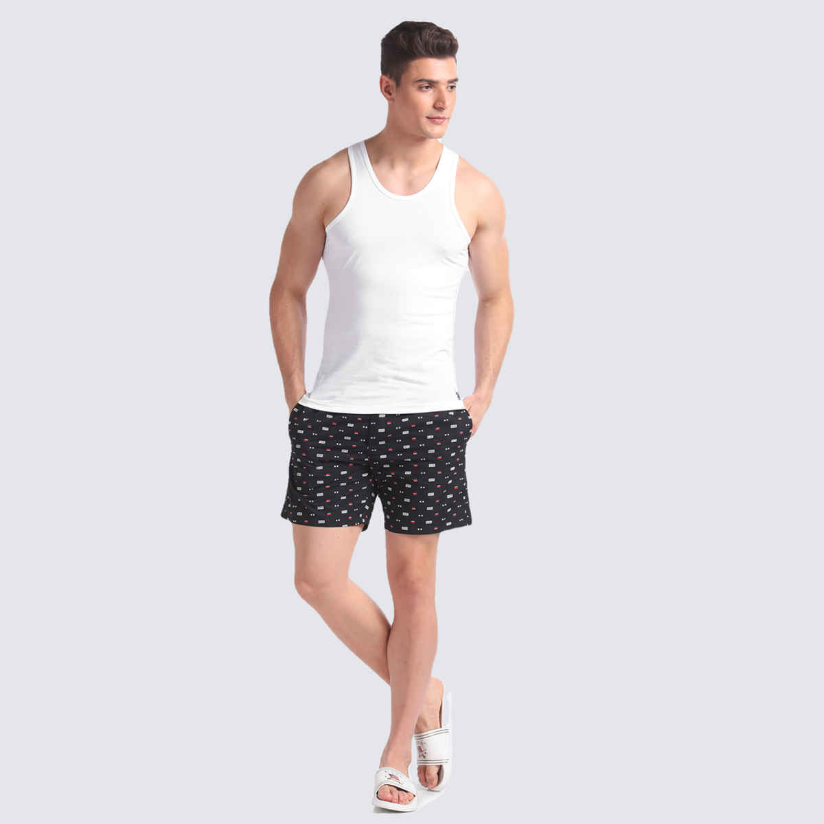 USPA Men's Cotton Round Neck Solid Vest - Pack of 3 - S - White
