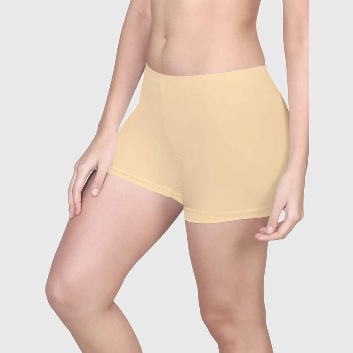 D'Chica High Waist Long Panties For Women's With Full Coverage, No Side Seams Skin -Xl