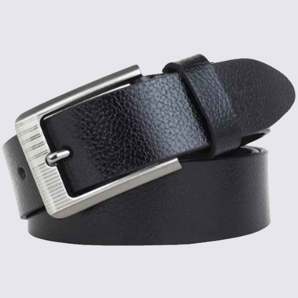 Kaezri Genuine Leather Black Patterned Belt for Men | Lckata - 36