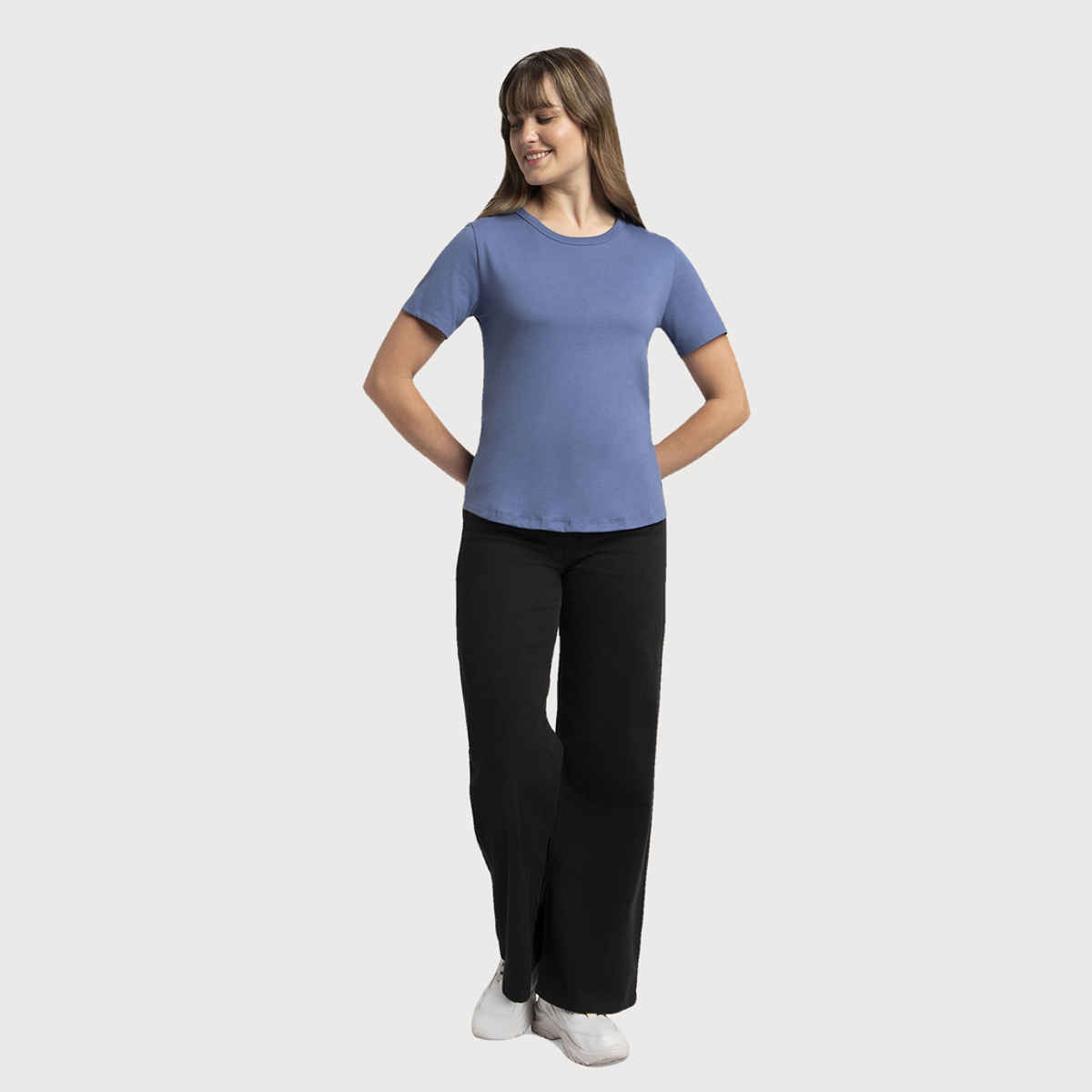 Jockey Women Cotton Rich Half Sleeve T-shirt | Blue - M