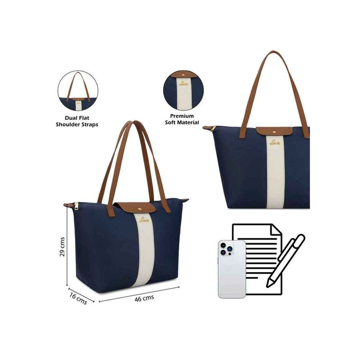 Lavie Women's Colourblock Vincy Tote Handbag | Navy Blue