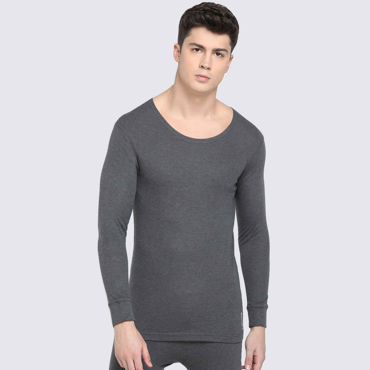 Levi's Men's Round Neck Full Sleeve Thermal Regular Fit Top (Grey)-Pack of 1-L