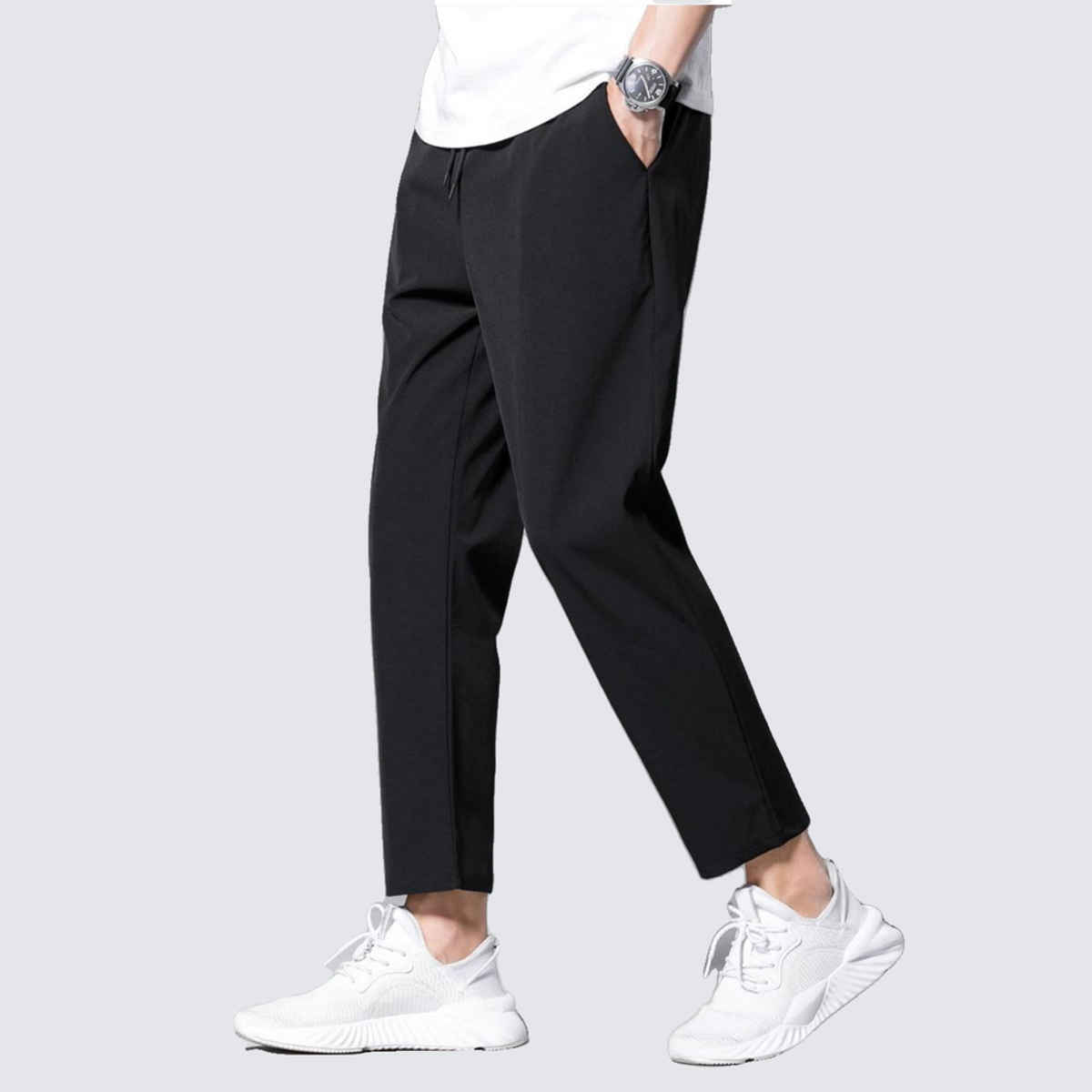 GCYX Men's Track Pant | 60% Cotton 40% Polyester Comfortable Wear | Black - L