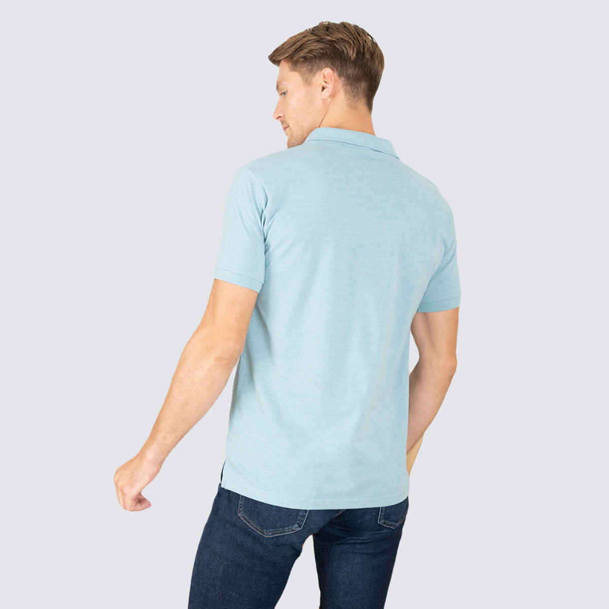 Lux Cozi Men's Cotton Polo T-Shirt, Pale Green, S