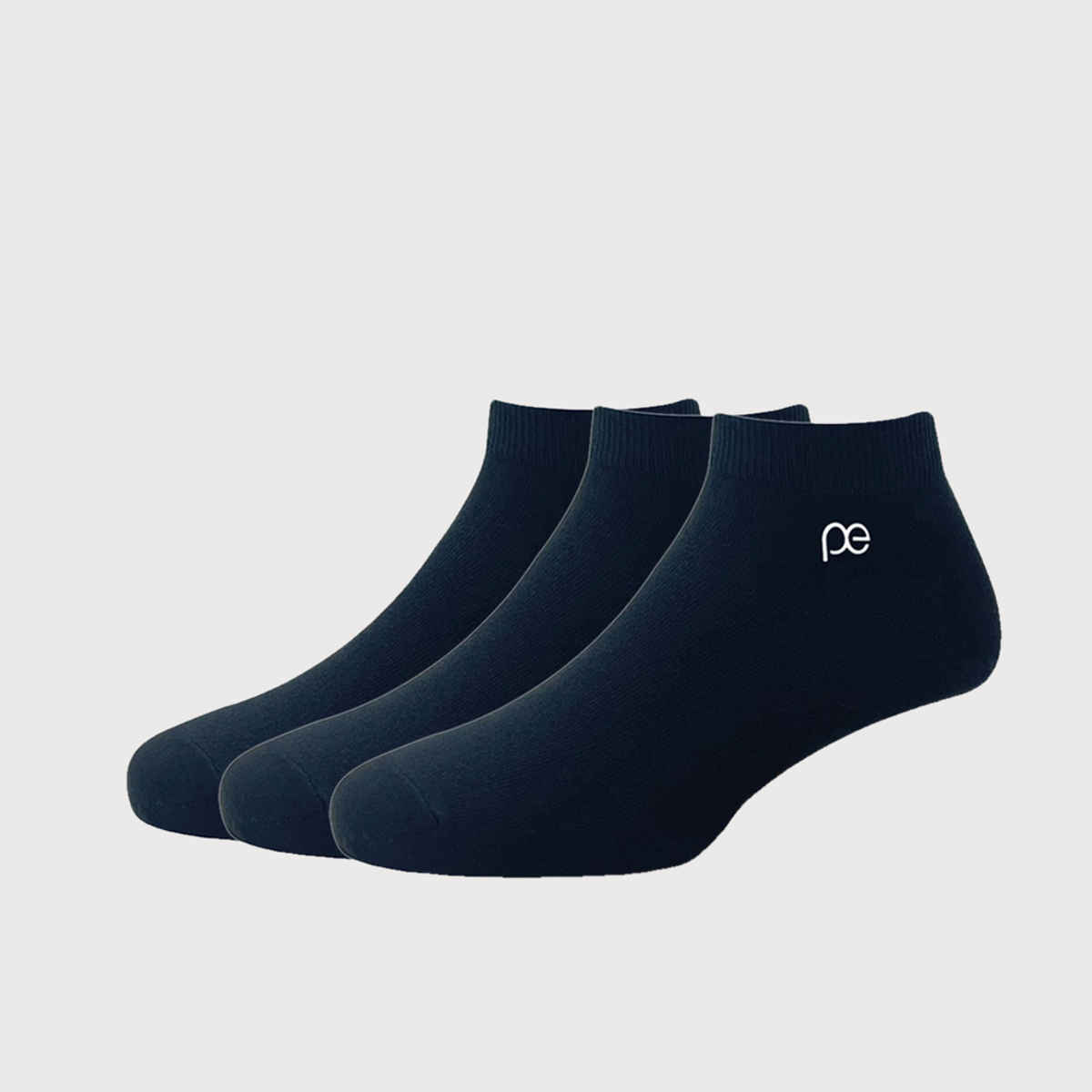 Peter England Men's Solid Cotton Ankle Socks | Black - Free Size