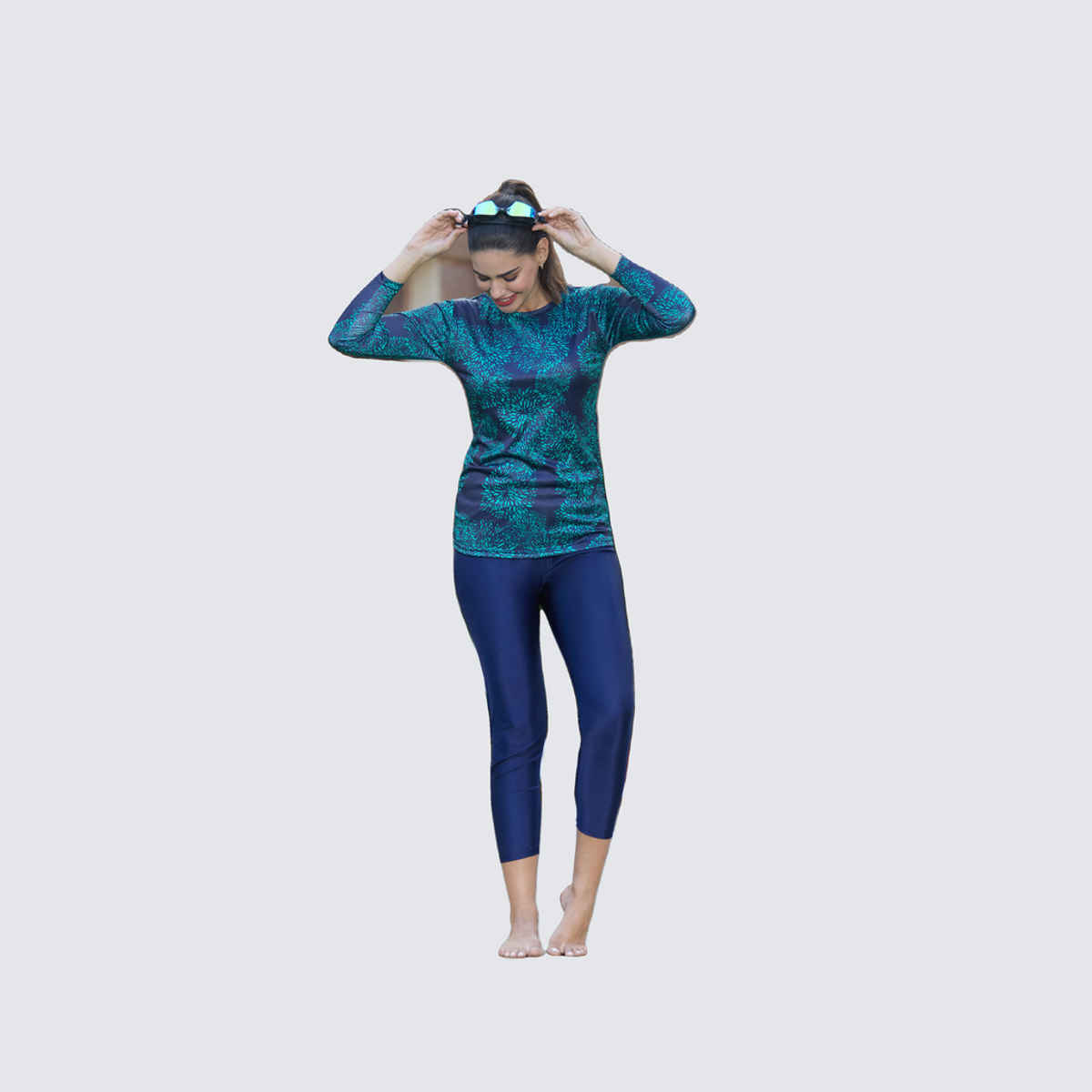 ROVARS Women's Swimming Costume with Pads | Green - M