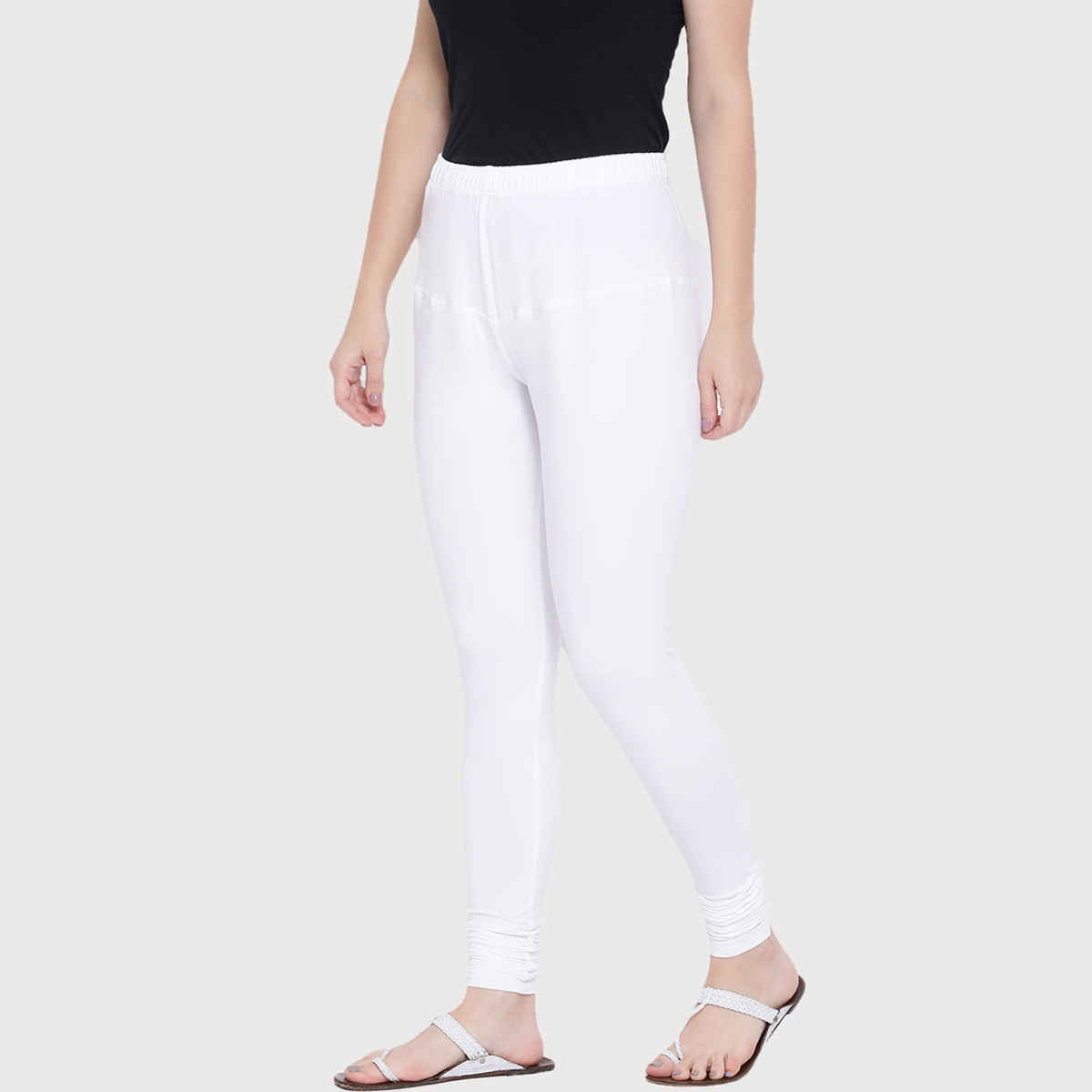 Rupa Softline Women's Churidar Leggings Style 1001 White -Free Size