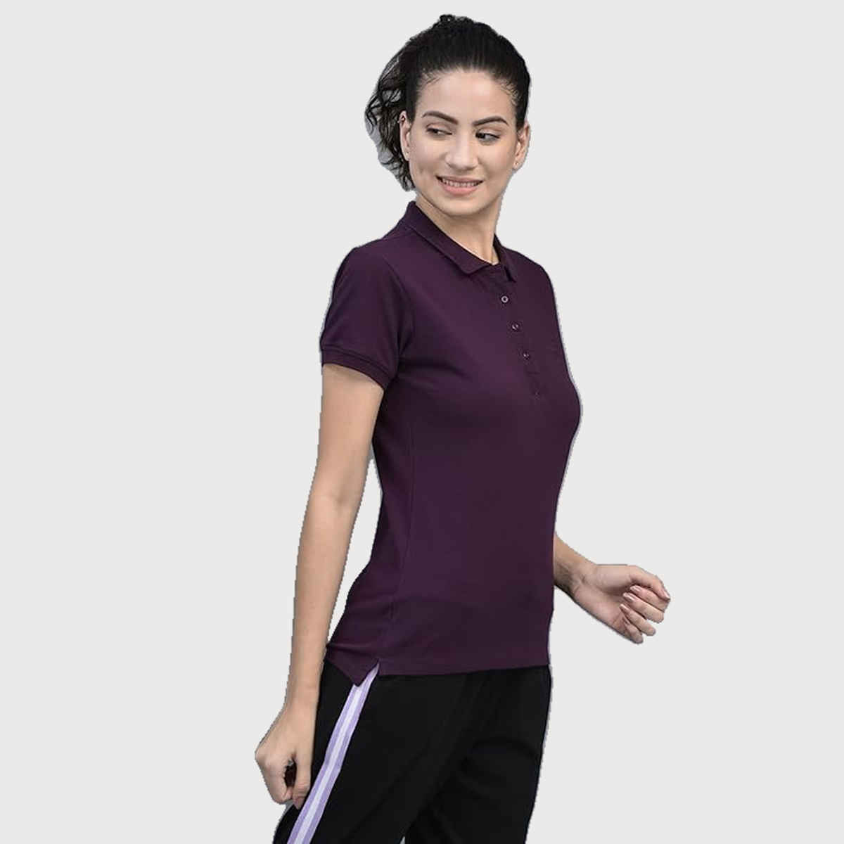 Dollar Women Polo T-shirt - Purple | Premium Cotton | M