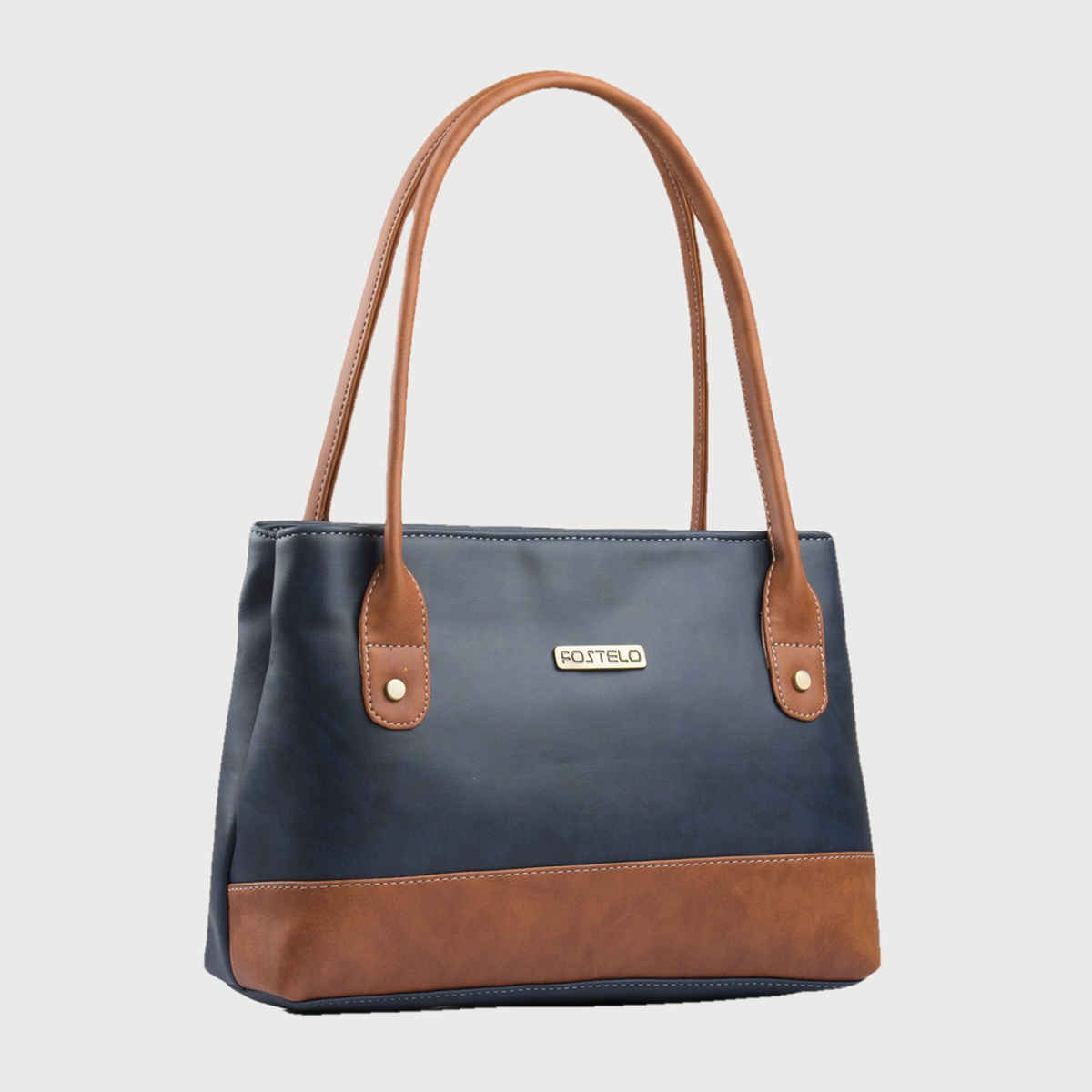Fostelo Women's Vegan Leather Zara Handbags Shoulder Hobo Bag Ladies Purse | Blue | Medium