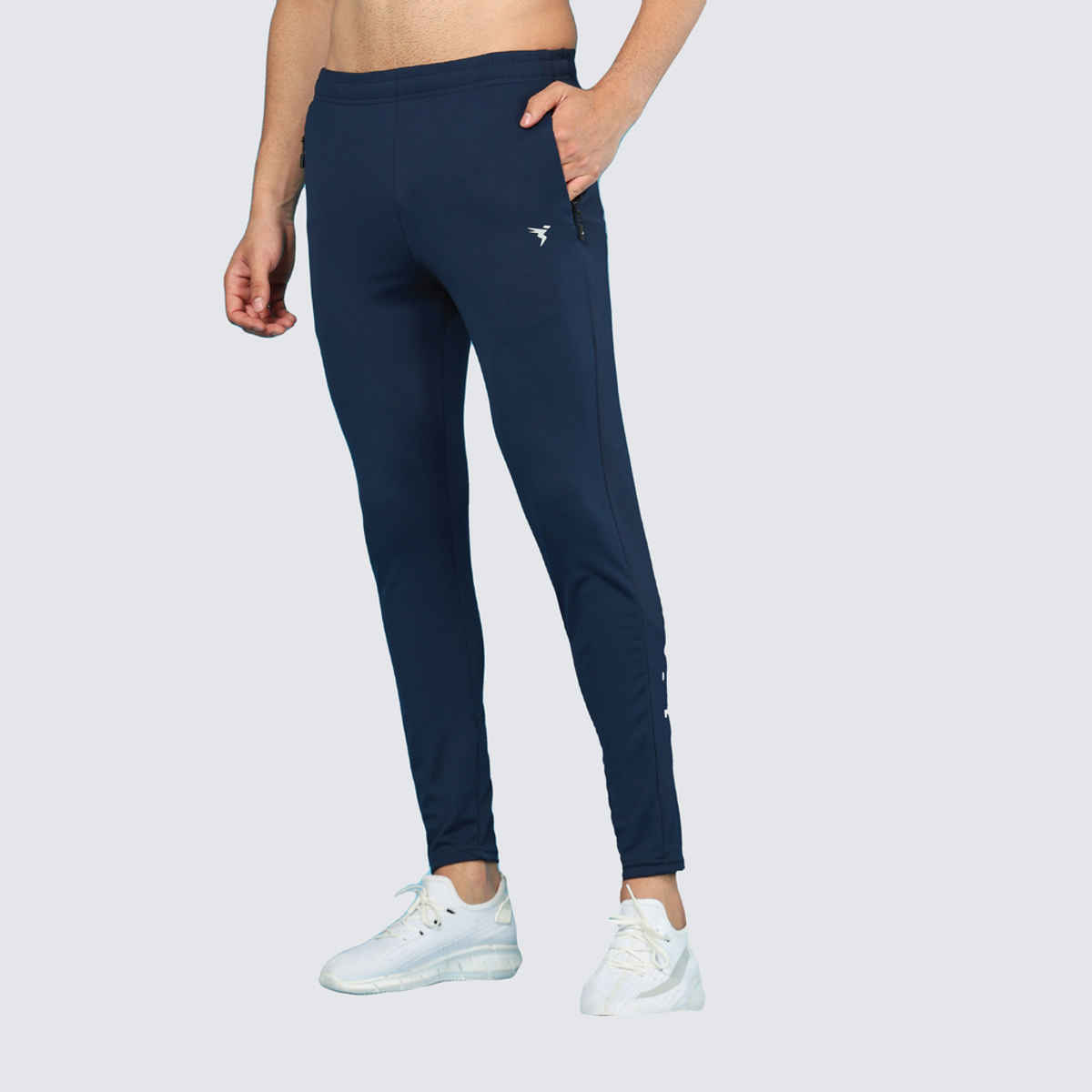 Technosport Men Poly Solid Slim Fit Sports Trackpants with TECHNO DRY | Navy | L