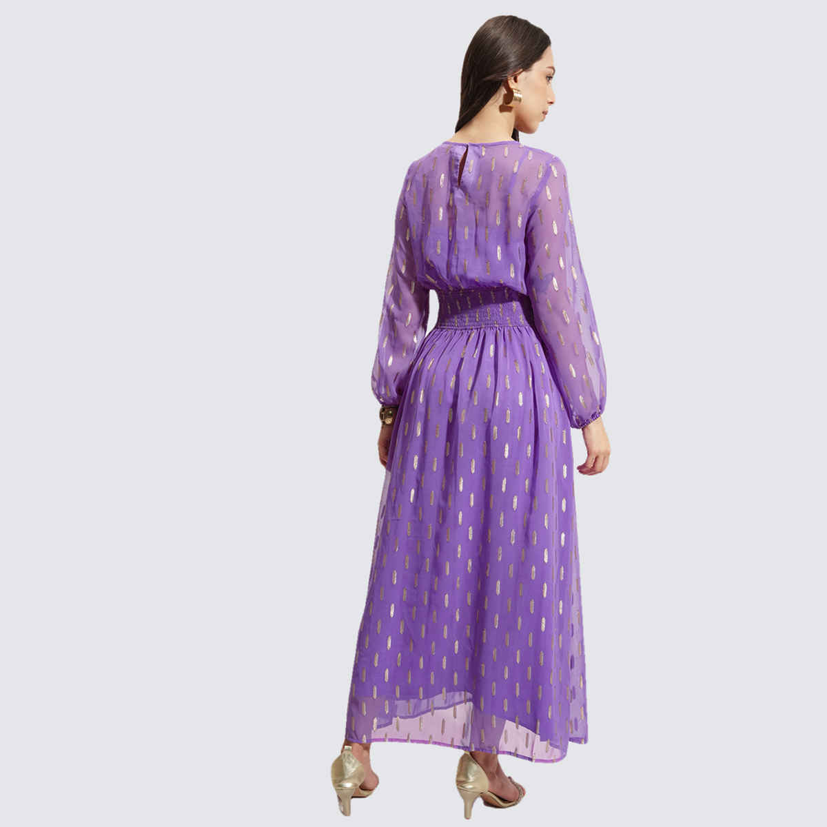 Vishdhd Buy Vishudh Women's Solid Georgette Dress | VNa1003894 | Lavender - L ...