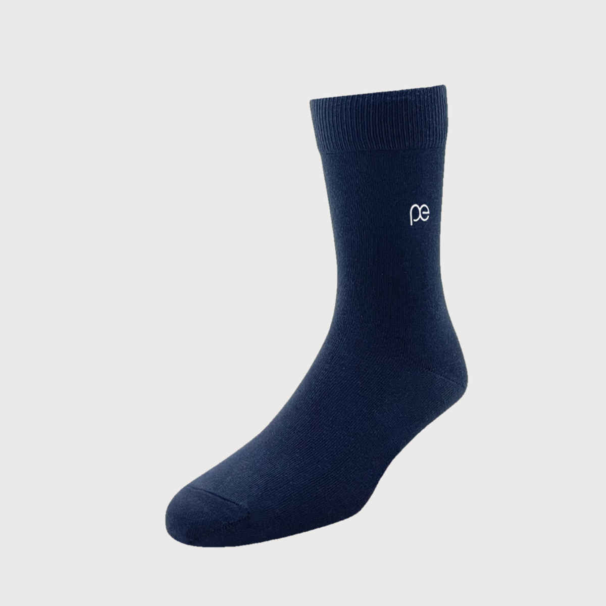 Peter England Men's Solid Cotton Full Length Socks | Navy - Free Size