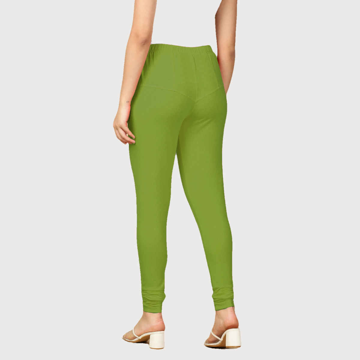 PYNK By Lux Cozi Women Ultra Soft 360 Stretch Prime Cotton Churidar Leggings|Parrot Green|Free Size