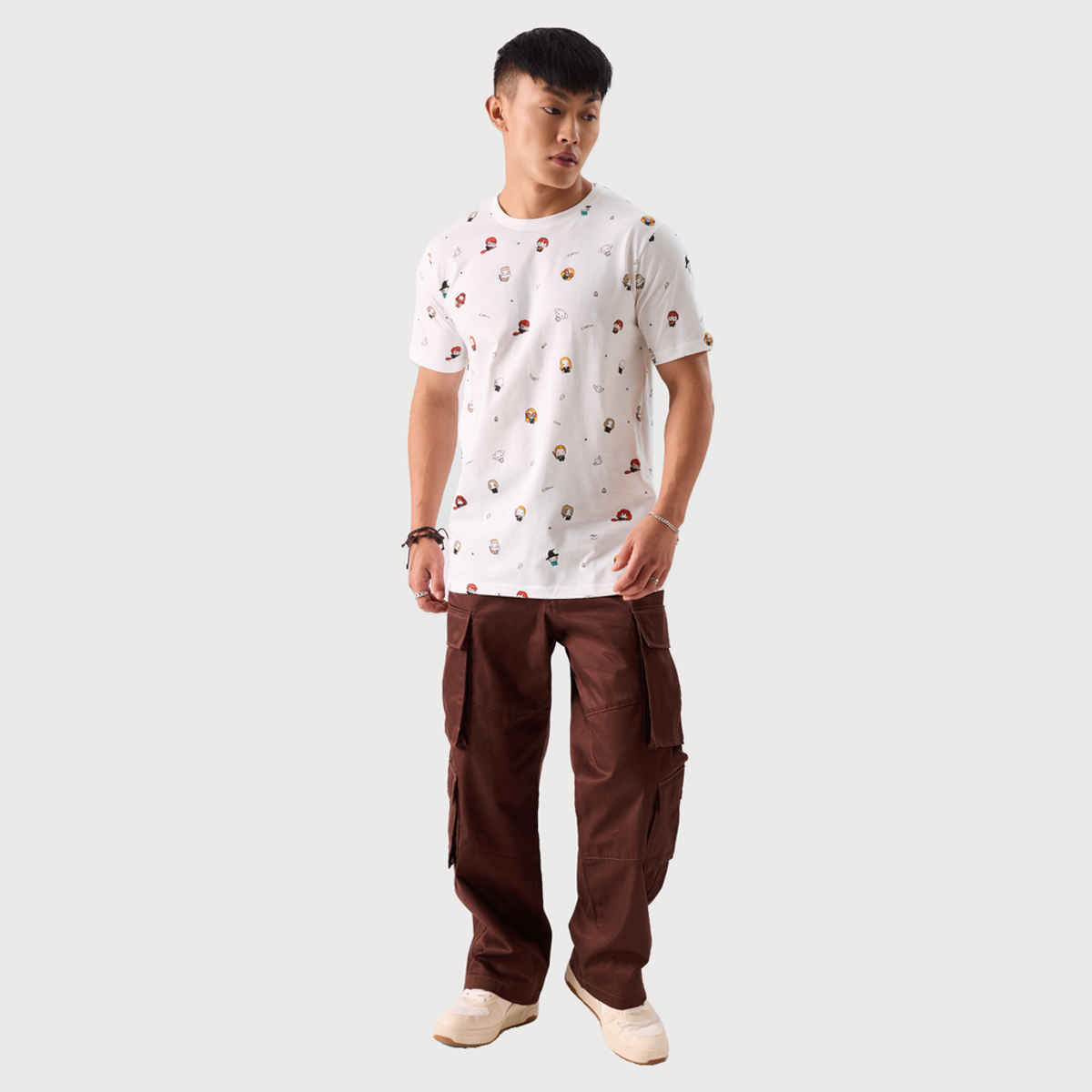The Souled Store Men's Regular Harry Potter- Character Pattern T-Shirts | White | S