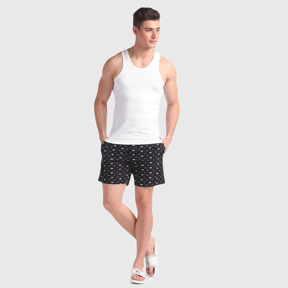 USPA Men's Cotton Round Neck Solid Vest - Pack of 3 - XL - White
