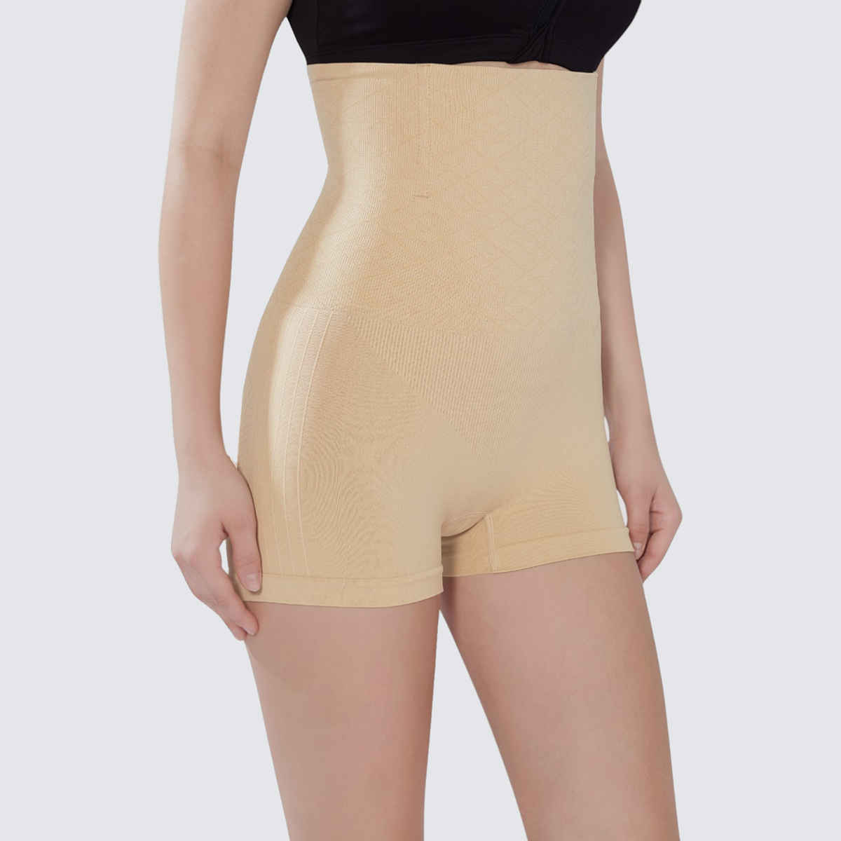 Plumbury Women s Seamless High Waist Tummy Tucker Shapewear | Beige - L