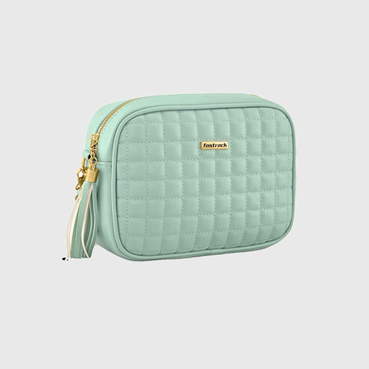 Fastrack Women's Quilted Structured Sling Bag | Khaki