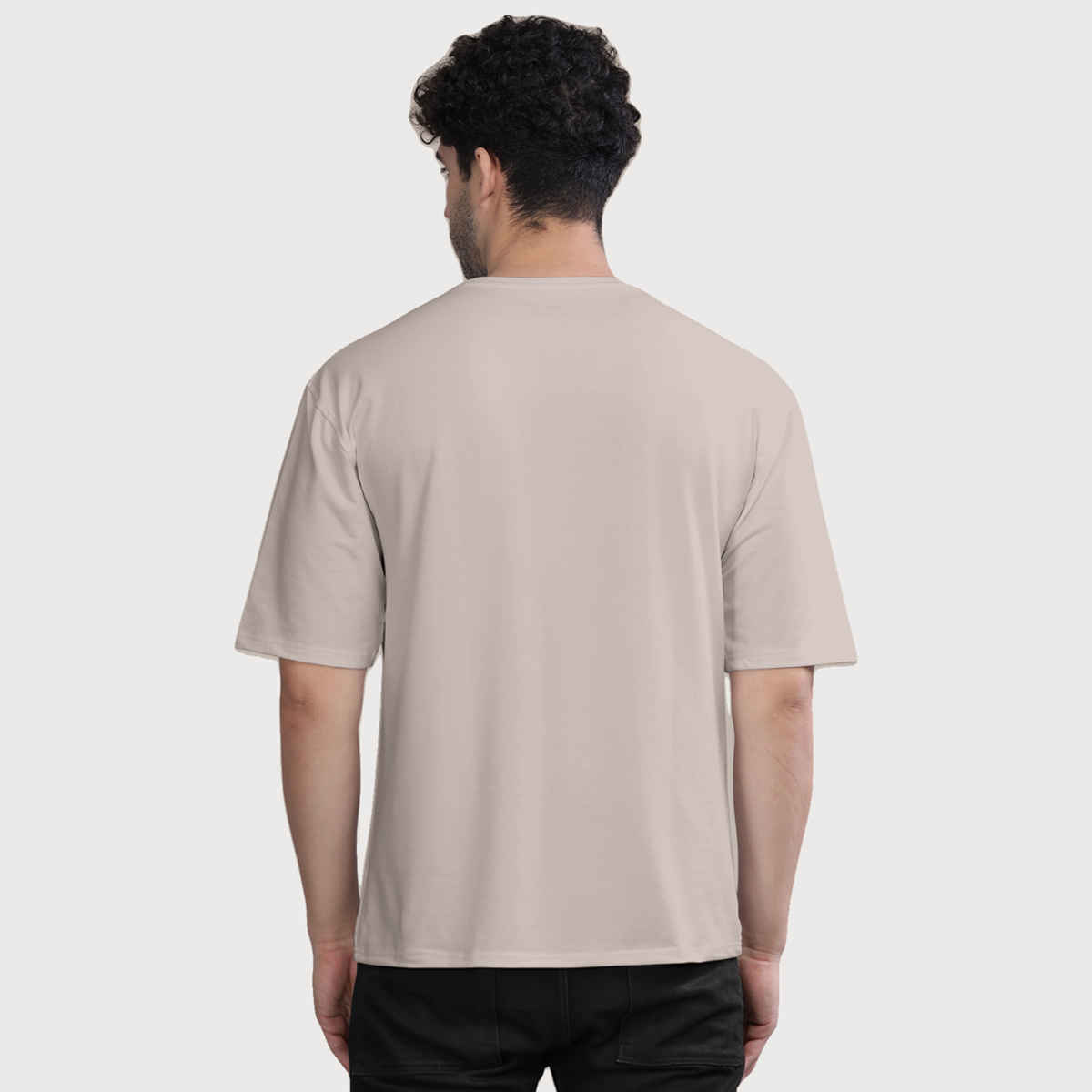 Bullmer Men's Oversized T-shirt Front Printed | Beige | M