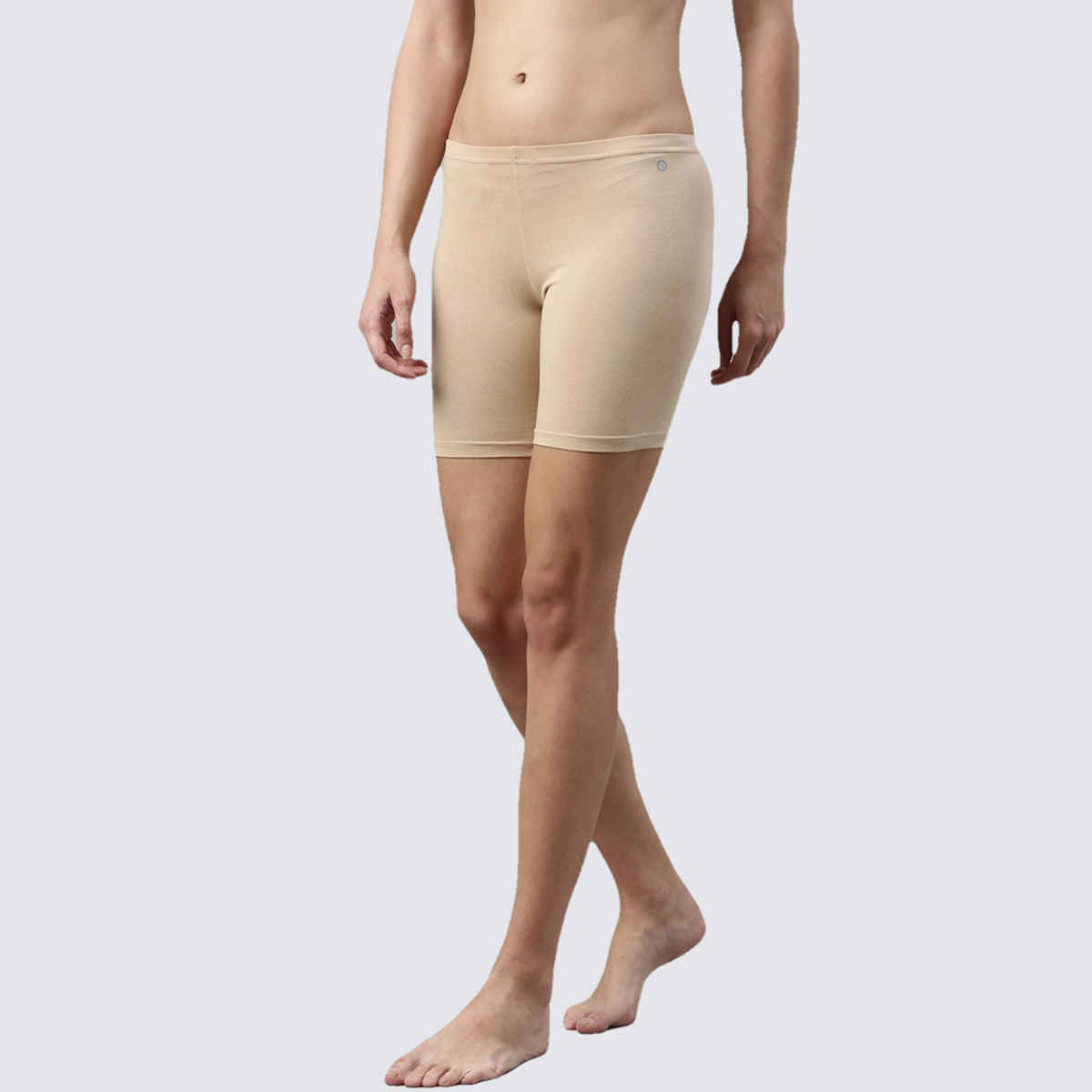 Enamor Women's E032 Hugged Fit Stretch Cotton Cycling Shorts|Soft Elastic Waistband | Skin-S