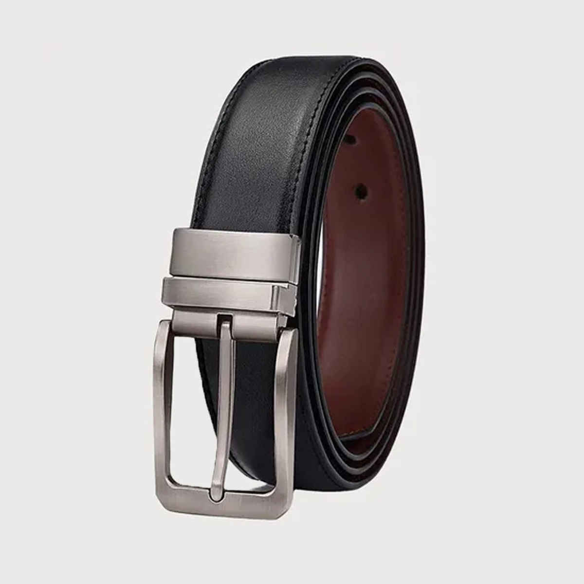 Zoro Men's Solid Faux Leather Reversible Belt | Black and Brown - 40 Inches