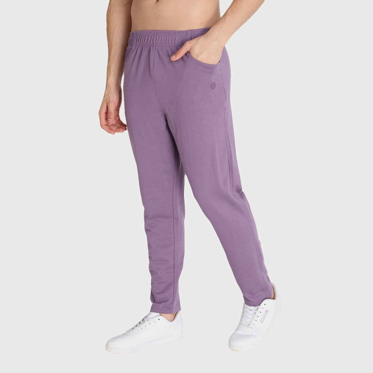 Chkokko Men Solid Casual Track Pant Regular Fit Lower With Pocket Purple Size - S