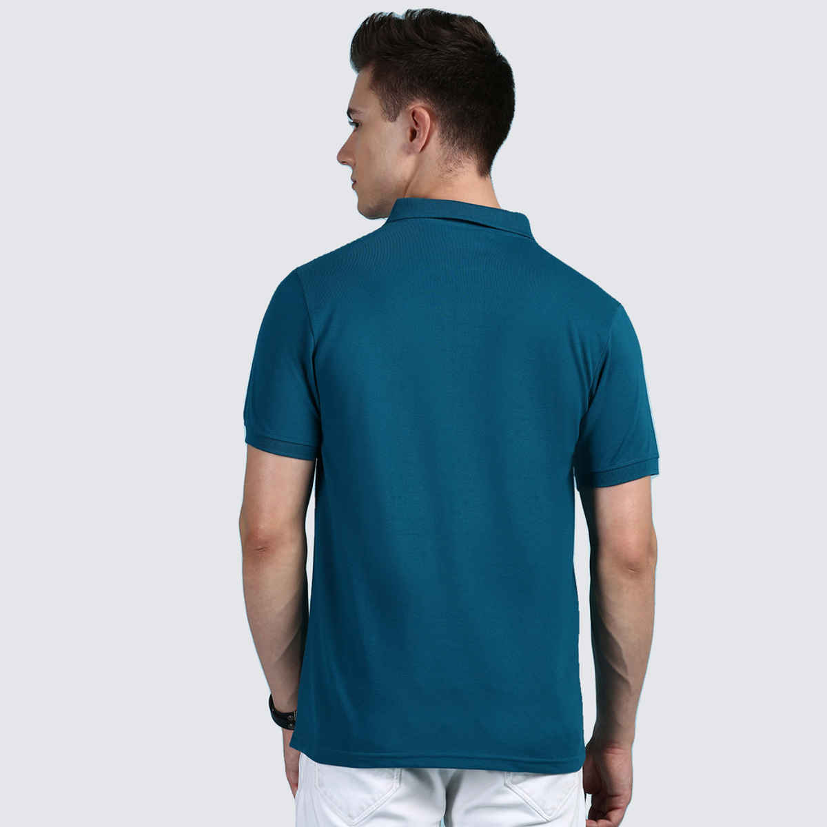 Lux Cozi Men's Solid Cotton Polo T-shirt | Emerald - S