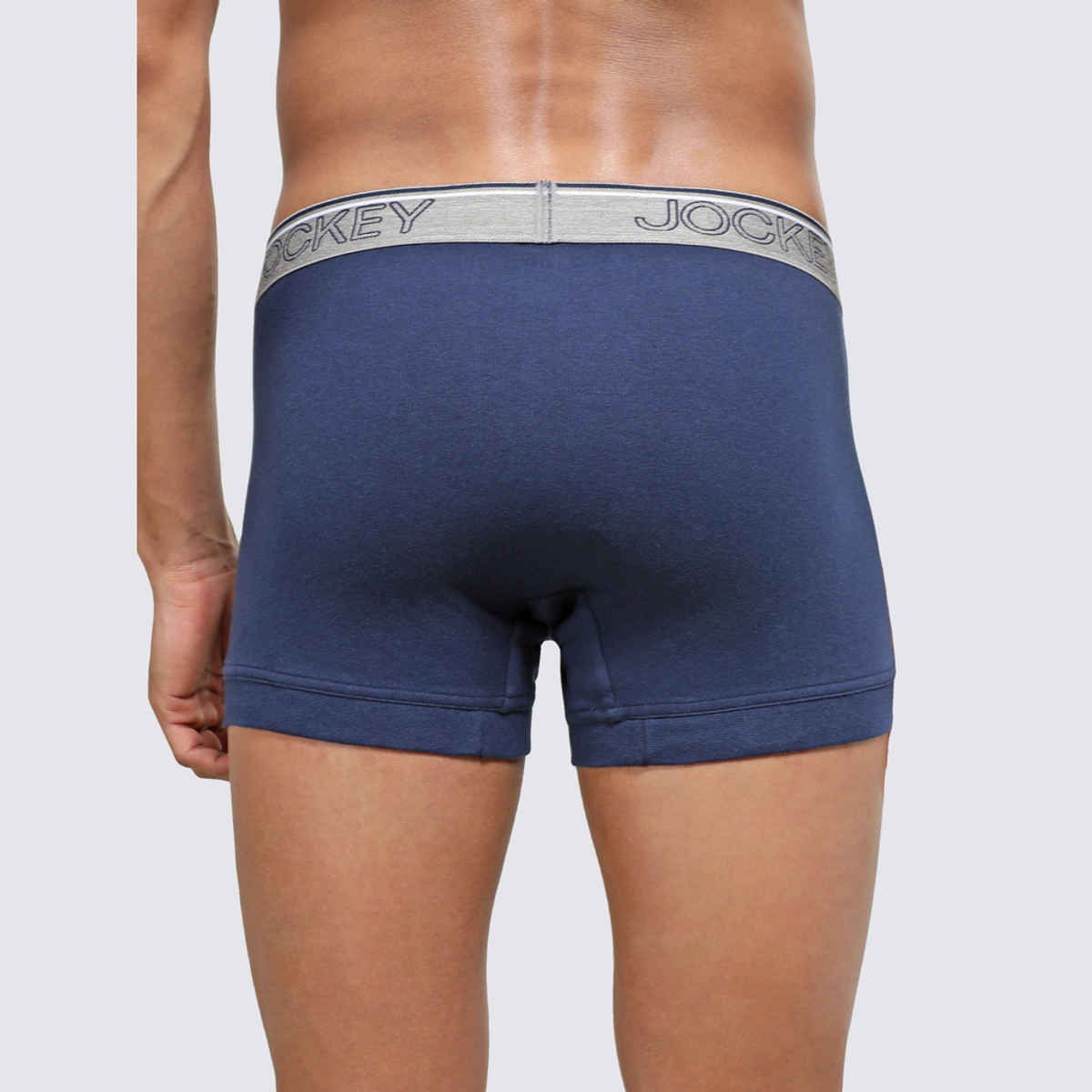 Jockey 8015 Men's Super Combed Cotton Rib Underwear Solid Trunk|Ultrasoft Waistband | Navy-L